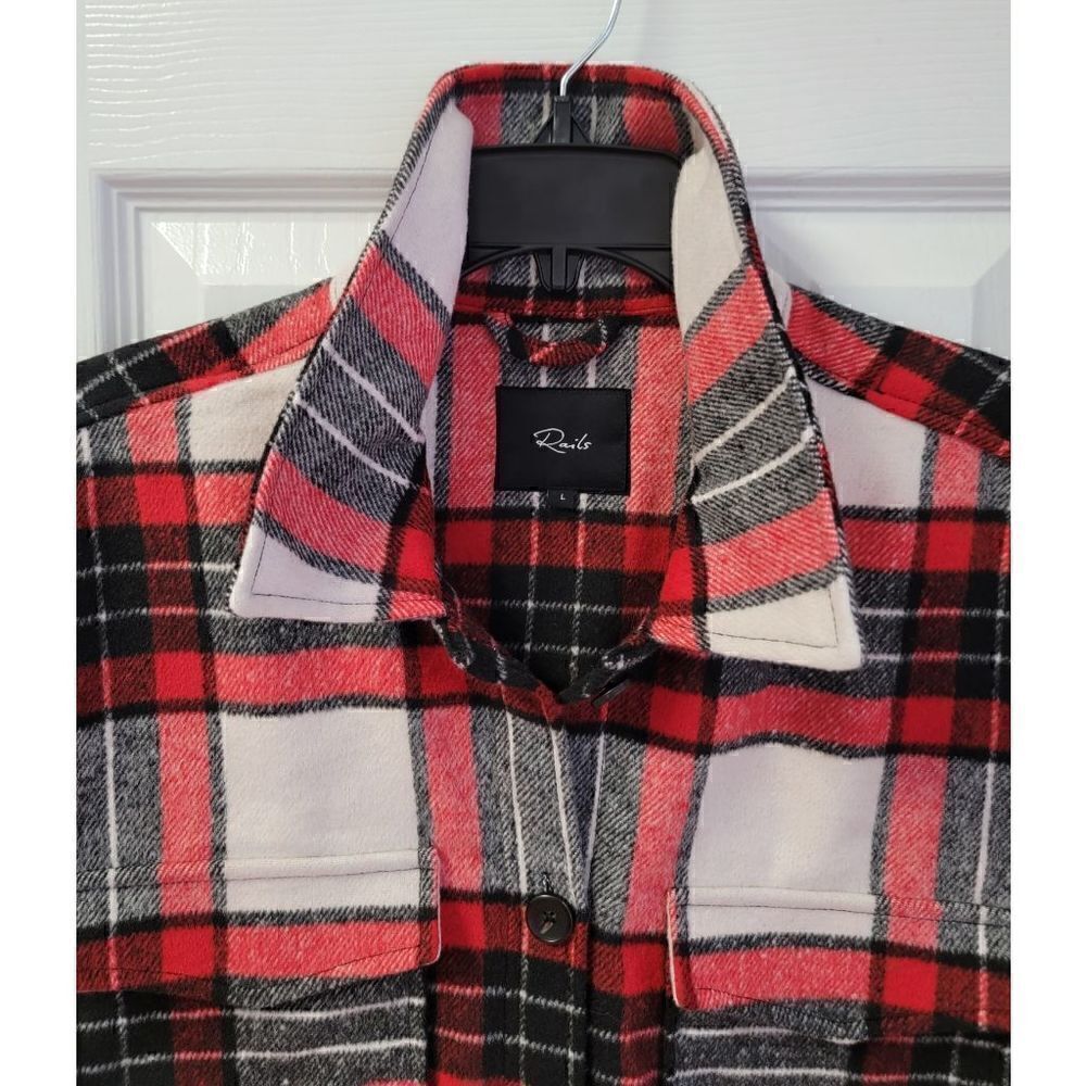 Rails Flannel Wool Blend Shacket L - Picture 4 of 9